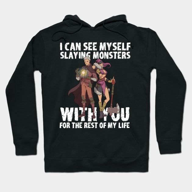 Roleplaying RPG Couple Gift Valentines Day Barbarian Wizard Hoodie by TellingTales